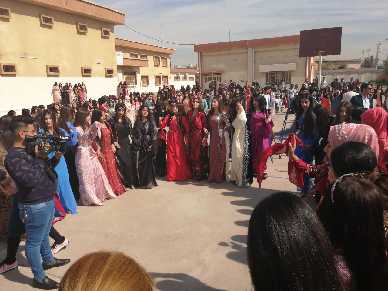 Students in one of Kirkuk schools celebrate the National Day of Clothing, March 10, 2019. (Photo: Kurdistan 24)